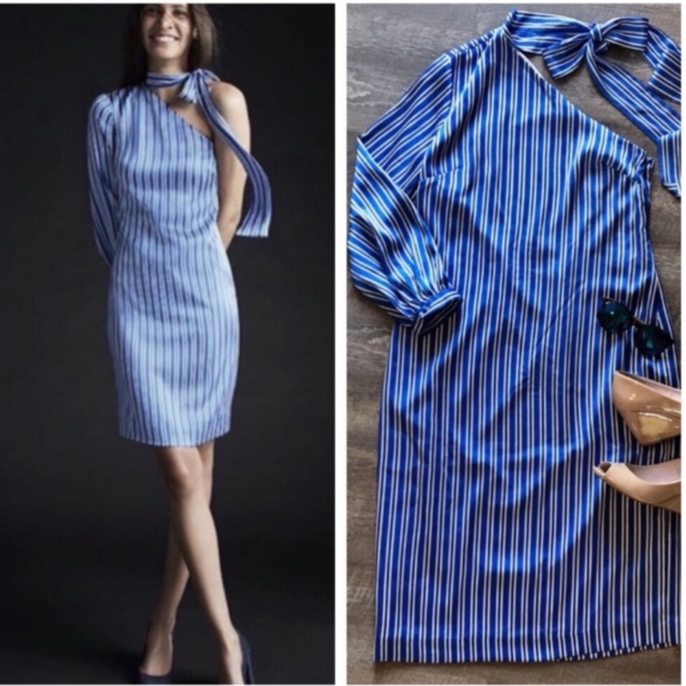 NWOT Banana Republic One Shoulder Stripe Dress